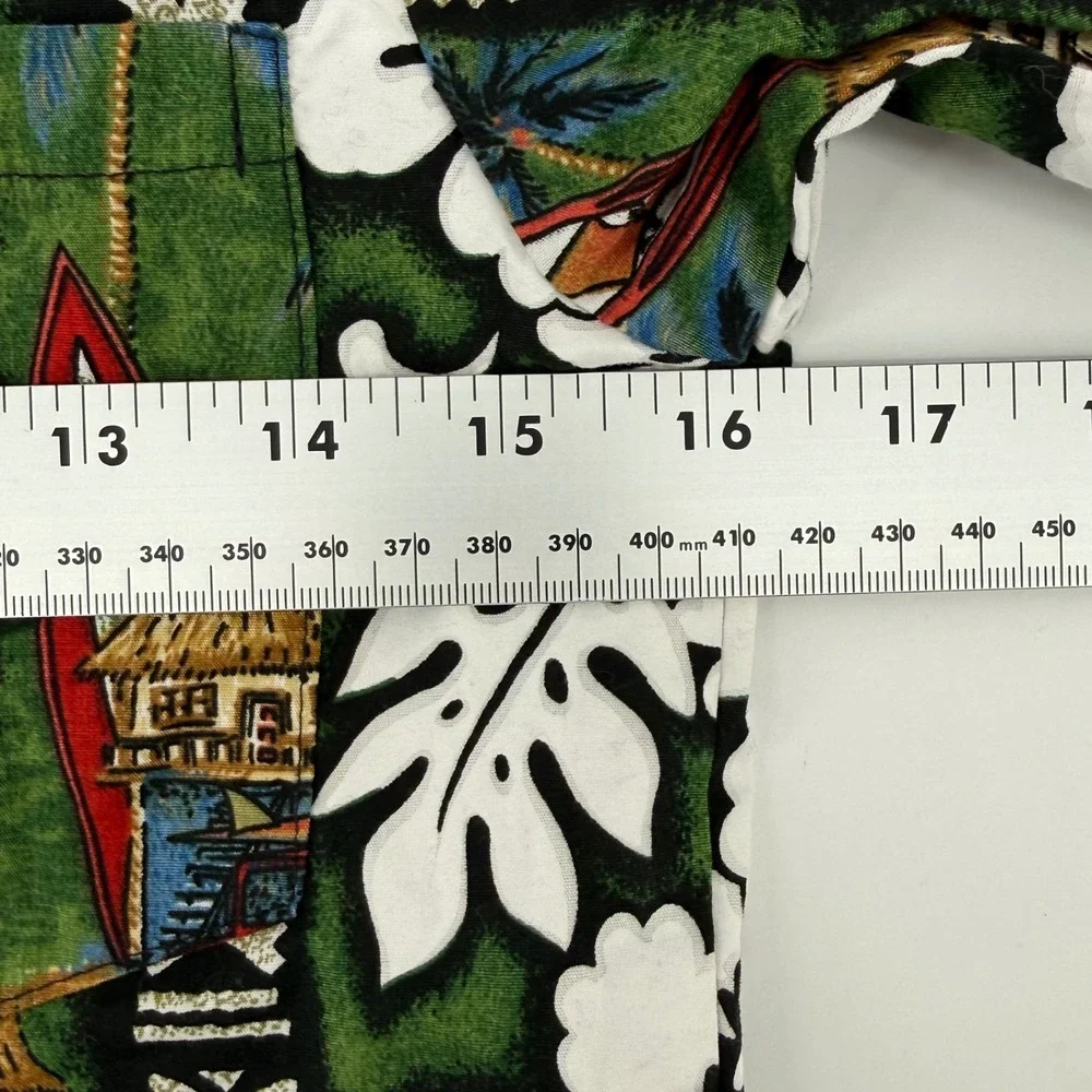 RJC Green Hawaiian Shirt Surfboard Woodie Car Tropical Style Kids Size 12 USA